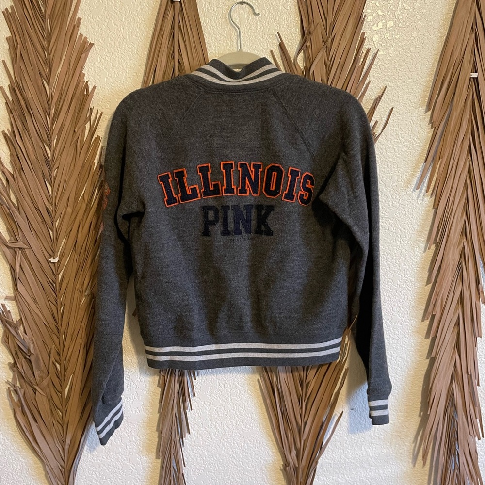 RARE Victoria’s Secret PINK University of Illinois Bomber Jacket Small